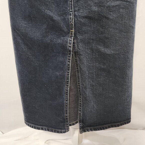Universal Thread Women's Size 8 High-Rise Denim Pockets Midi Skirt Black Wash - Picture 9 of 14